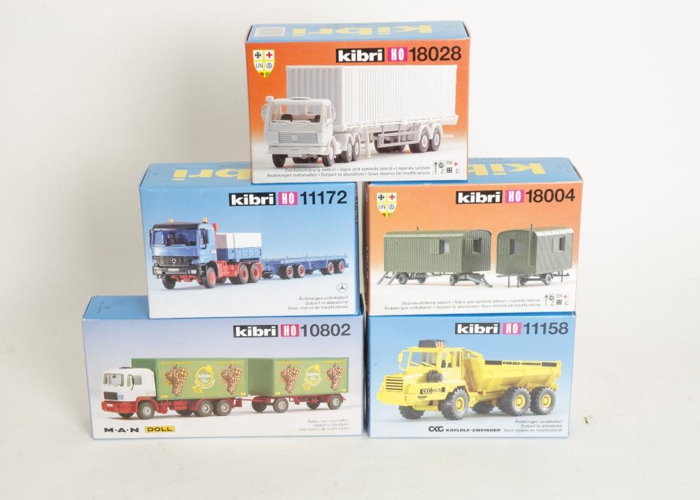 Unmade HO Scale Kit Road Vehicles by Kibri, thirteen assorted