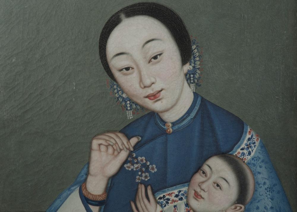 Two Chinese portraits attributed to Lam Qua (1801-1860), one of a ...