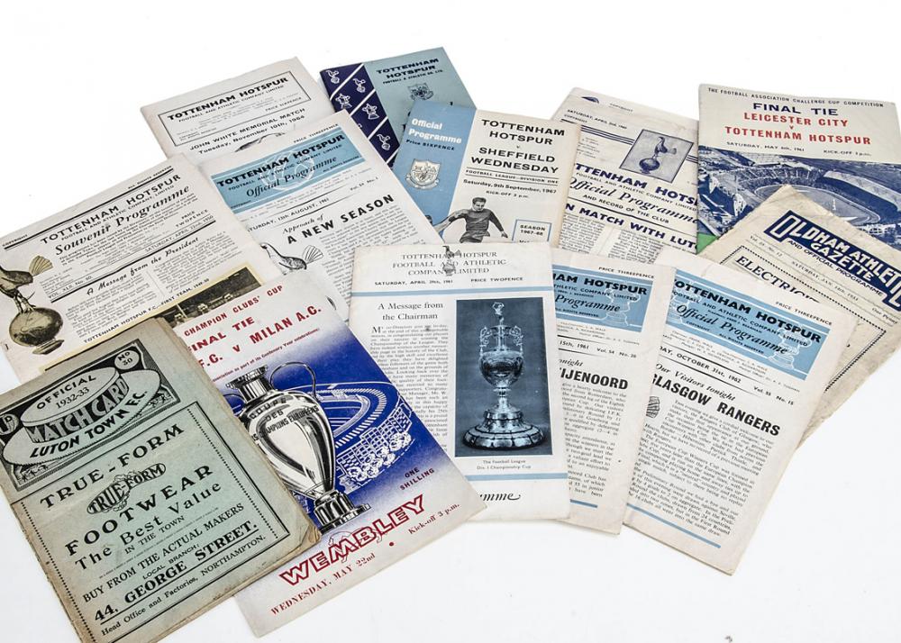 A collection of 1950s and 1960s Tottenham Hotspurs football programmes ...