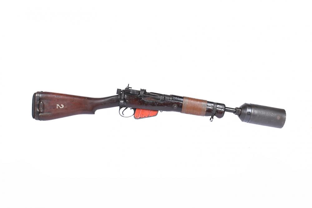 A deactivated Lee Enfield Grenade Launcher, serial NA29014, in good  deactivated condition, with working bolt action with full working action  and strippable (classed as grenade launcher), these were converted from the  No.4